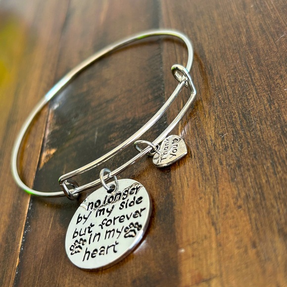 Dog Bracelet Dog Loss No Longer By My Side But Forever in My Heart Bracelet - Picture 2 of 5